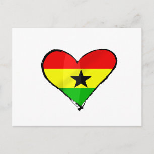 I Liebe Ghana Ghanaische Flagge Herzgeschenke Postkarte