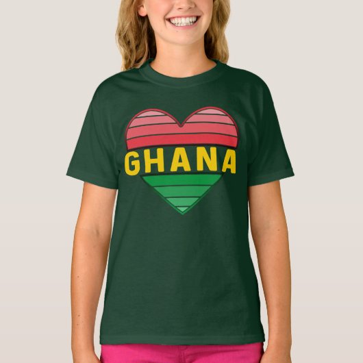 I Liebe Ghana, Ghanaisches Herz T-Shirt (Vorderseite)