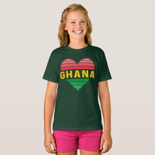 I Liebe Ghana, Ghanaisches Herz T-Shirt (Vorne ganz)