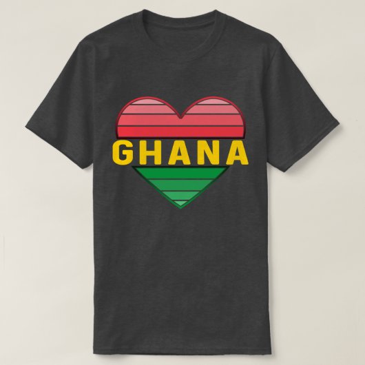 I Liebe Ghana, Ghanaisches Herz T-Shirt (Design vorne)