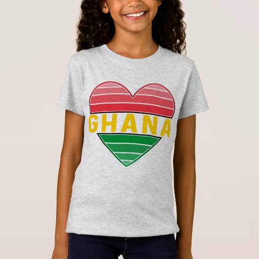 I Liebe Ghana, Ghanaisches Herz T-Shirt (Vorderseite)