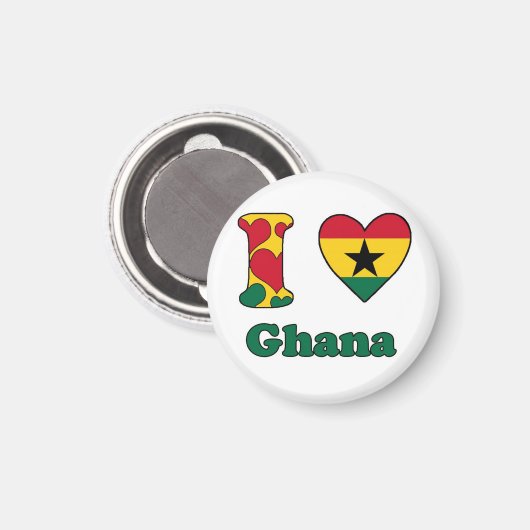 I Liebe Ghana Magnet (Vorderseite/Rückseite)