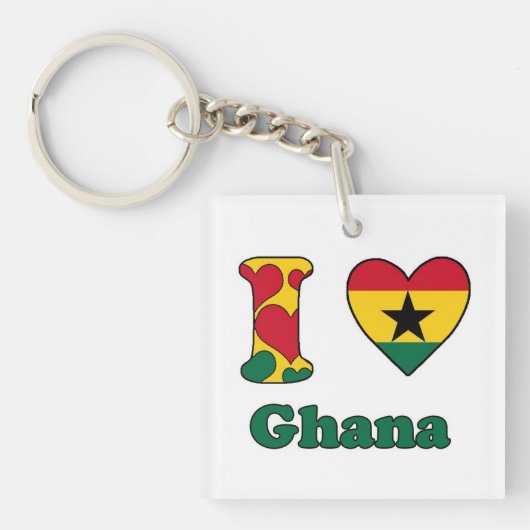 I Liebe Ghana Schlüsselanhänger (Vorderseite)