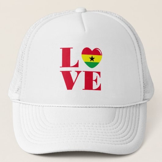 I Liebe Ghana Truckerkappe (Vorderseite)
