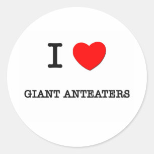 I Liebe GIANT ANTEATERS Runder Aufkleber