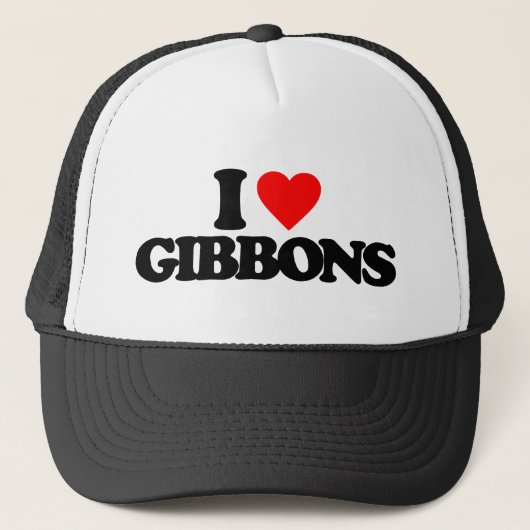 I LIEBE GIBBONS TRUCKERKAPPE (Vorderseite)