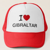 I Liebe-Gibraltar-Fernlastfahrer-Hut-Entwurf Truckerkappe (Vorderseite)