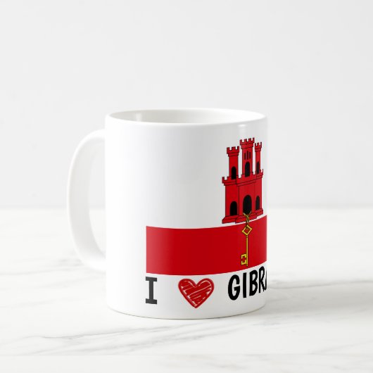 I Liebe Gibraltar Kaffeetasse (Vorderseite Links)