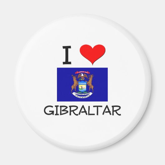 I Liebe Gibraltar Michigan Magnet (Vorne)