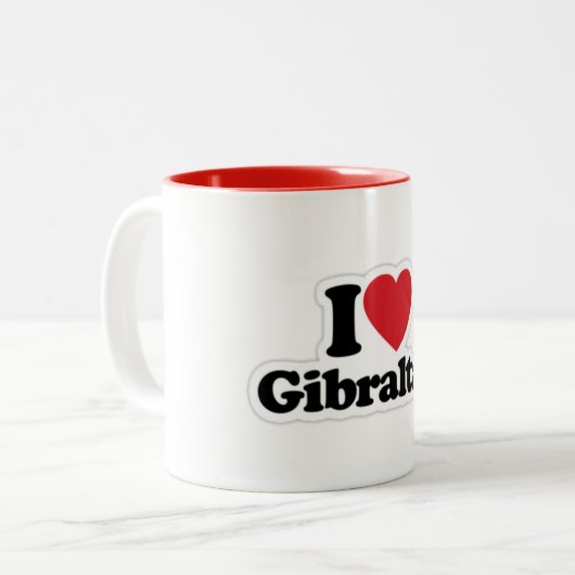 I Liebe-Gibraltar-Tasse Zweifarbige Tasse (Vorderseite Links)