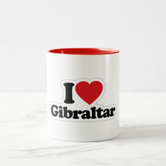 I Liebe-Gibraltar-Tasse Zweifarbige Tasse (Mittel)