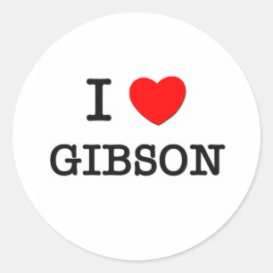 I Liebe Gibson Runder Aufkleber