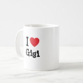 I Liebe Gigi T - Shirt Kaffeetasse (Vorderseite Links)