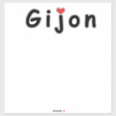 I Liebe Gijon Aufkleber (Blatt)