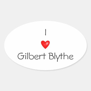 I Liebe Gilbert Blythe Autoaufkleber Ovaler Aufkleber