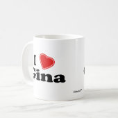 I Liebe Gina Kaffeetasse (Vorderseite Links)