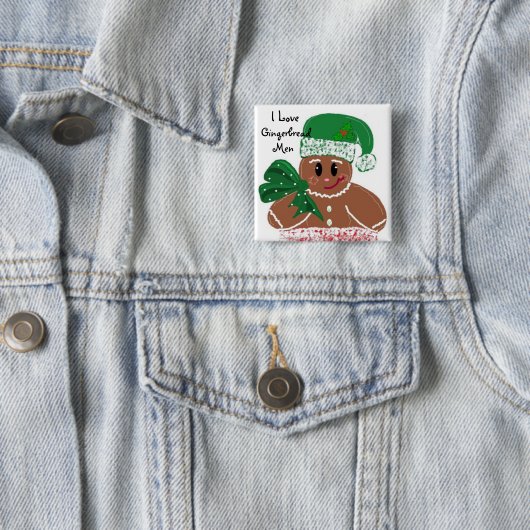 I Liebe Gingerbread Men Button (Beispiel)