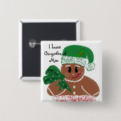 I Liebe Gingerbread Men Button (Vorne & Hinten)