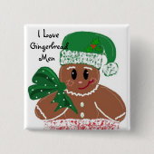 I Liebe Gingerbread Men Button (Vorderseite)