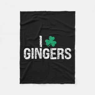 I Liebe Gingers Redhead Kleeblatt Clover St. Patri Fleecedecke