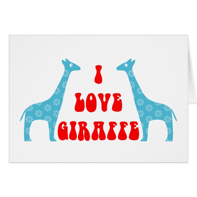 I Liebe Giraffe (blau) (Vorderseite (Horizontal))