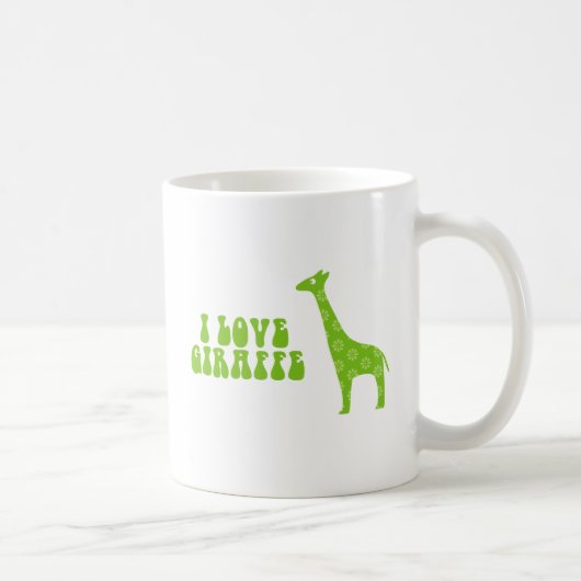 I Liebe Giraffe (grün) Kaffeetasse (Rechts)