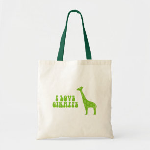 I Liebe Giraffe (grün) Tragetasche