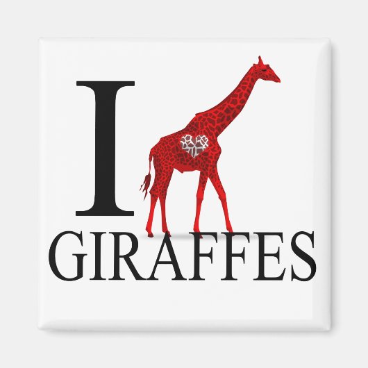 I Liebe Giraffen Magnete Magnet (Vorne)