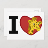 I Liebe Giraffen Postkarte (Vorne/Hinten)