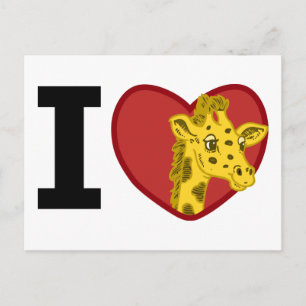 I Liebe Giraffen Postkarte