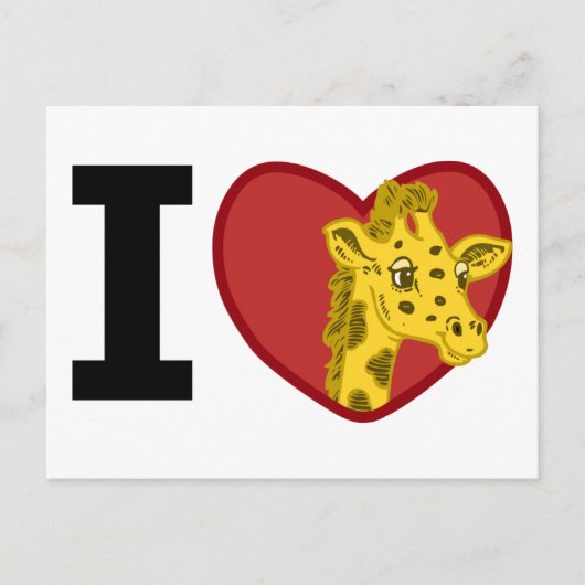 I Liebe Giraffen Postkarte (Vorderseite)