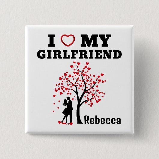 I Liebe Girlfriend Button (Vorderseite)