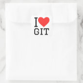 I Liebe Git Quadratischer Aufkleber (Tasche)