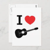 I Liebe Gitarre Postkarte (Vorne/Hinten)