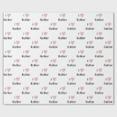 I Liebe Gitarre Rotes Herz Musiknoten Geschenkpapier (Flach)