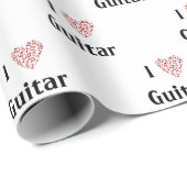 I Liebe Gitarre Rotes Herz Musiknoten Geschenkpapier (Rolleneckpunkt)