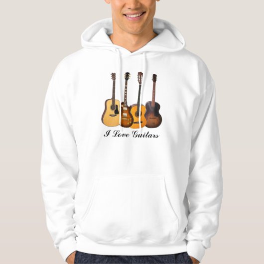 I LIEBE-GITARREN HOODIE (Vorderseite)