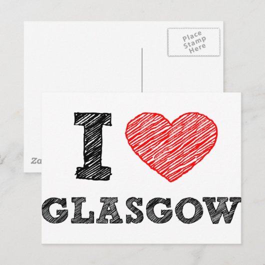 I Liebe Glasgow Postkarte (Vorne/Hinten)