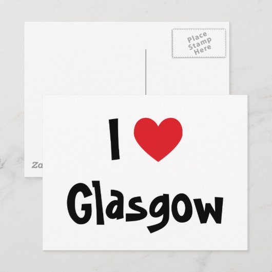 I Liebe Glasgow Postkarte (Vorne/Hinten)