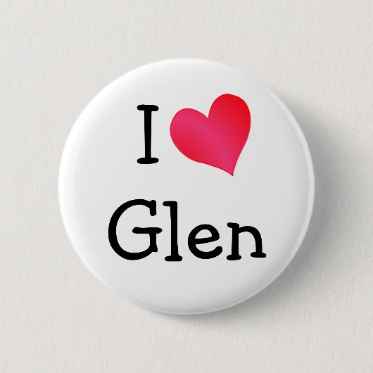 I Liebe Glen Button (Vorderseite)