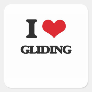 I Liebe Gliding Quadratischer Aufkleber