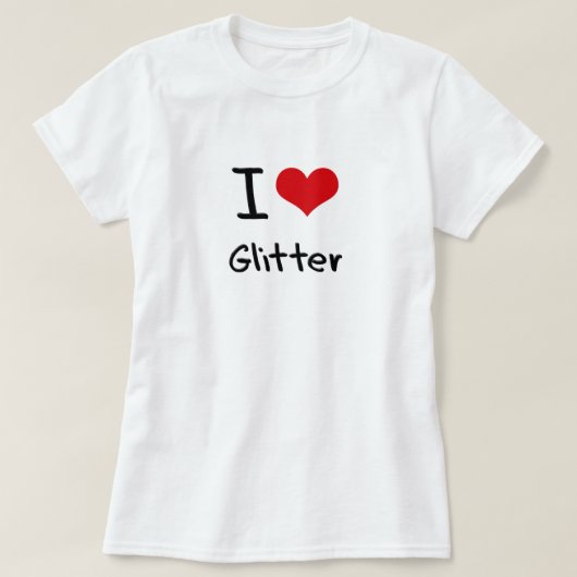 I Liebe-Glitzer T-Shirt (Design vorne)