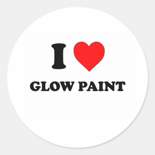 I Liebe Glow Paint Runder Aufkleber (Vorderseite)