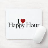 I Liebe-glückliche Stunde Mousepad (Mit Mouse)