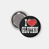 I LIEBE GLUTEN (Dunkle Fassung) Magnet (Vorderseite/Rückseite)