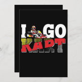 I Liebe Go Kart Racing Sportwagen Einladung (Vorne/Hinten)