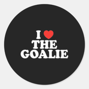 I Liebe Goalie Heart Soccer Hockey Sport Goalie Runder Aufkleber