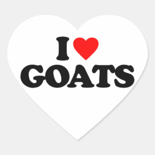 I LIEBE GOATS Herz-Aufkleber