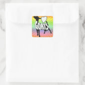 I LIEBE GOATS LOGO ICON QUADRATISCHER AUFKLEBER (Tasche)
