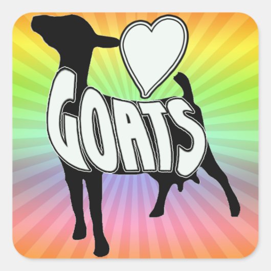 I LIEBE GOATS LOGO ICON QUADRATISCHER AUFKLEBER (Vorderseite)